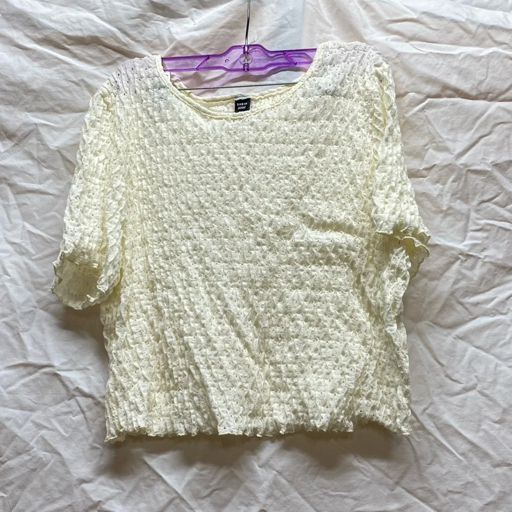 Shein Plus Eyelet Textured Tee - Picture 5 of 15